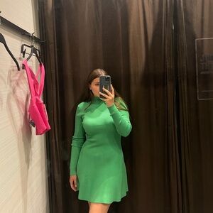 Knit green dress from Zara, size M